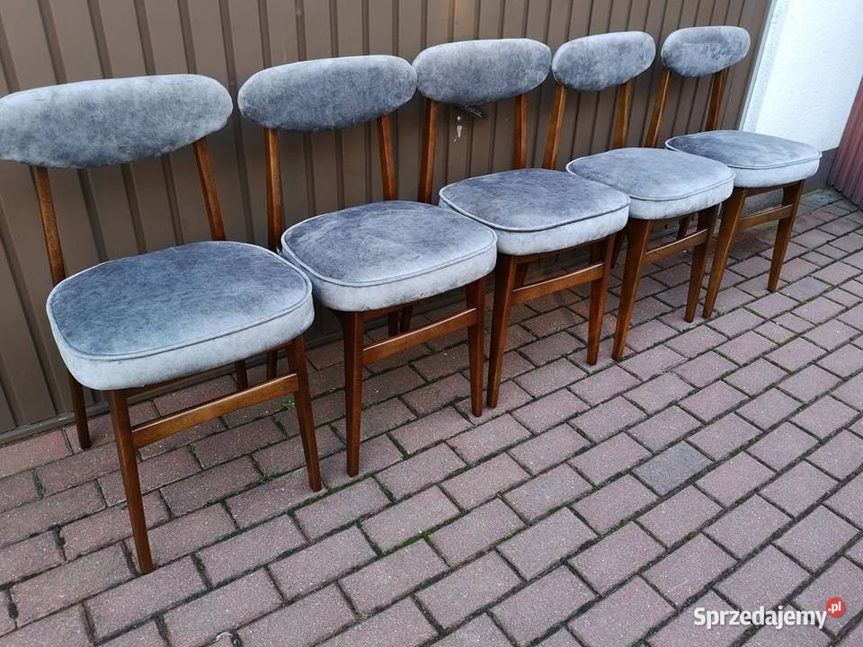 Krzesła PRL Hałas Stare Komplet 5 Sztuk wielkopolskie Swarzędz sprzedam