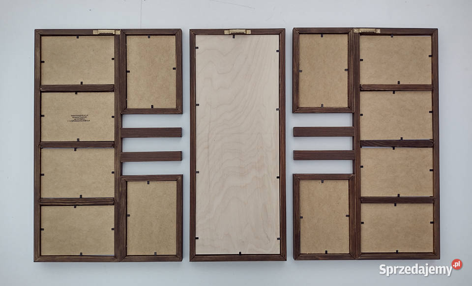 Drewniana Multirama Ramka na 12 ZDJĘĆ 10x15 Łódź