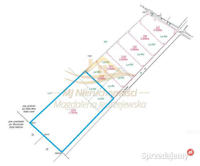 Działka Żabia Wola św Anny 17261m2