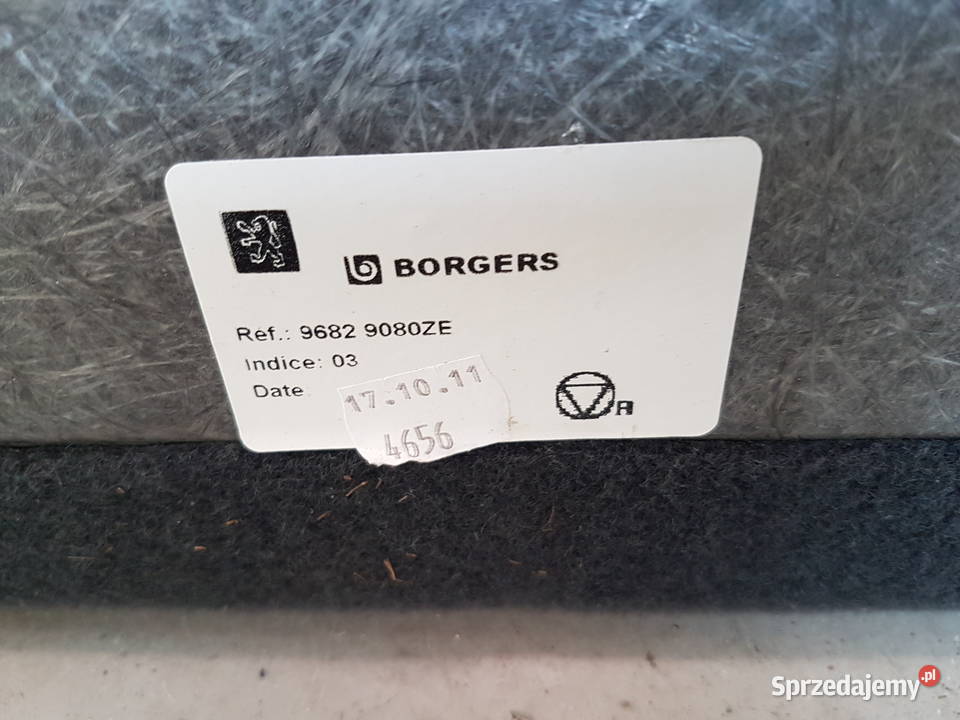 PEUGEOT 3008 I WYKLADZINA BAGAZNIKA POLKA TYLNA Rok produkcji 2011 Turkowice