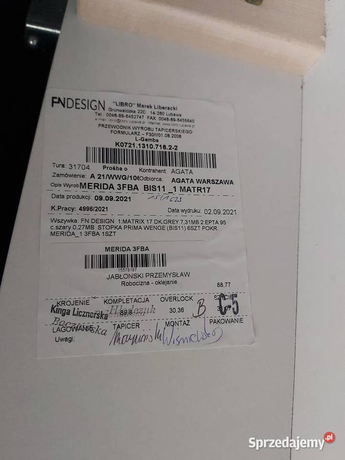 Sofa trzyosobowa Merida tkanina Pruszków