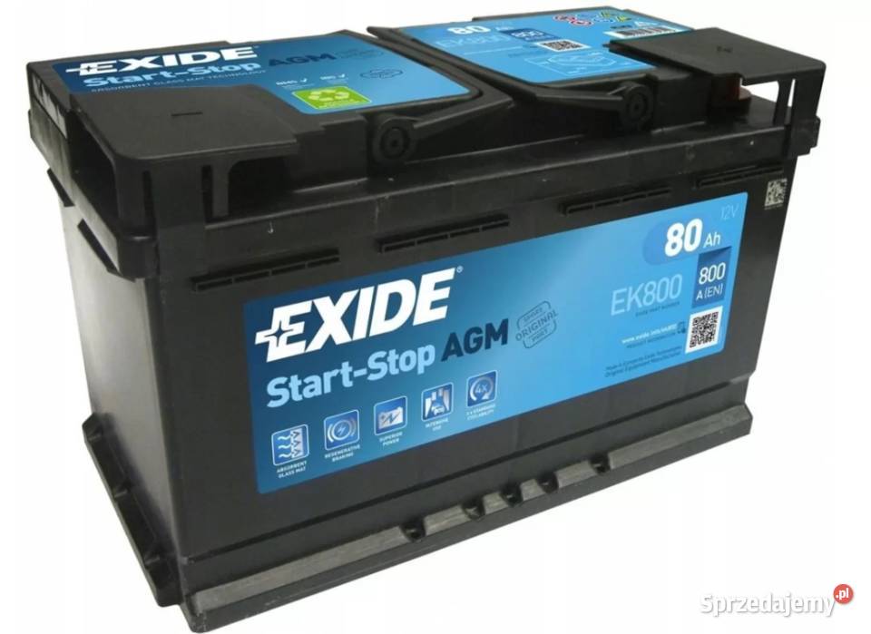 Akumulator EXIDE AGM STARTSTOP EK800 80Ah 800A