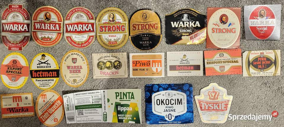 Etykiety piwne zestaw 167 etykiet polskie