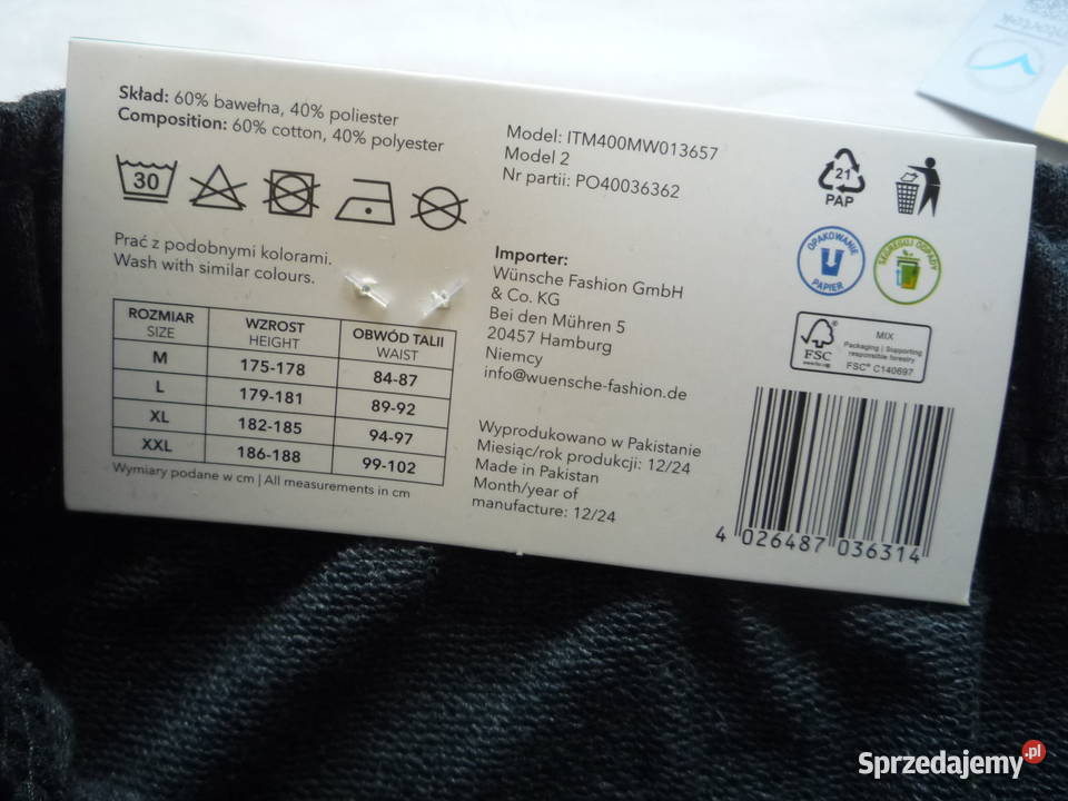 Nowe Cleve XXL44 Szorty męskie Szare Krótkie sprzedam