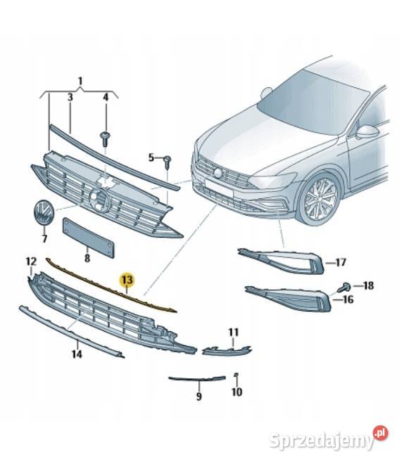 3G0853245D 2ZZ LISTWA ZDERZAKA VW Passat B8 sprzedam