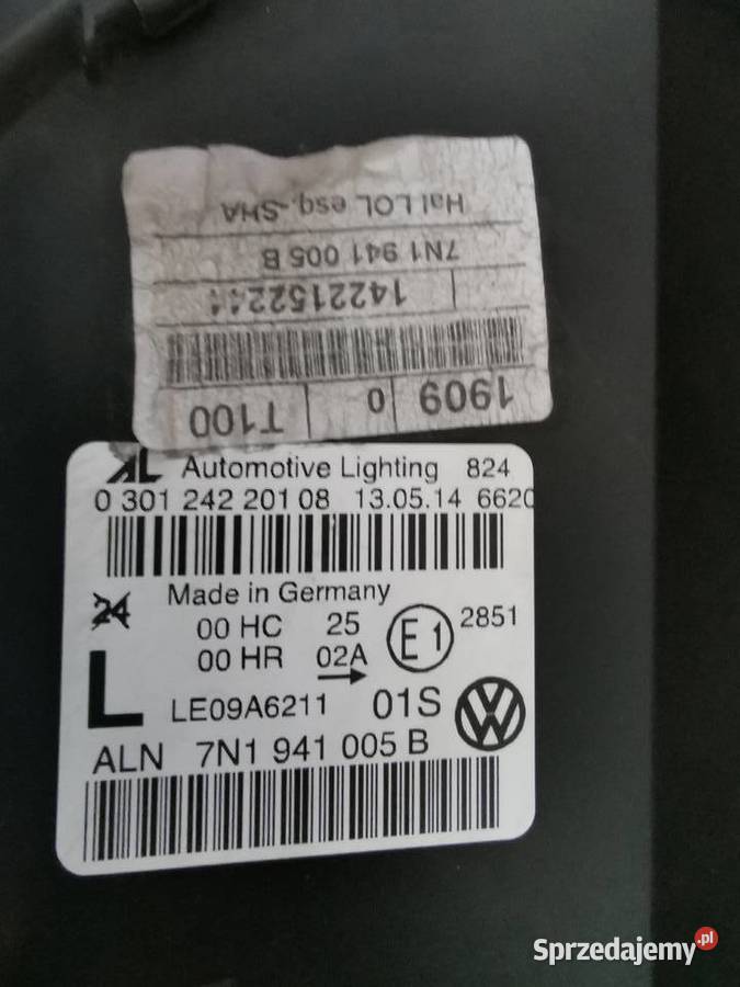 Lampa przednia lewa VW Sharan 10 H7H7 7N1941005B lampy przednie Luzino