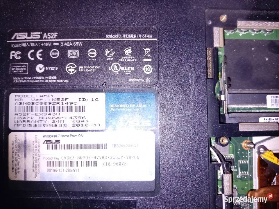 Sprzedam na czesci laptop ASUS podkarpackie Brzozów