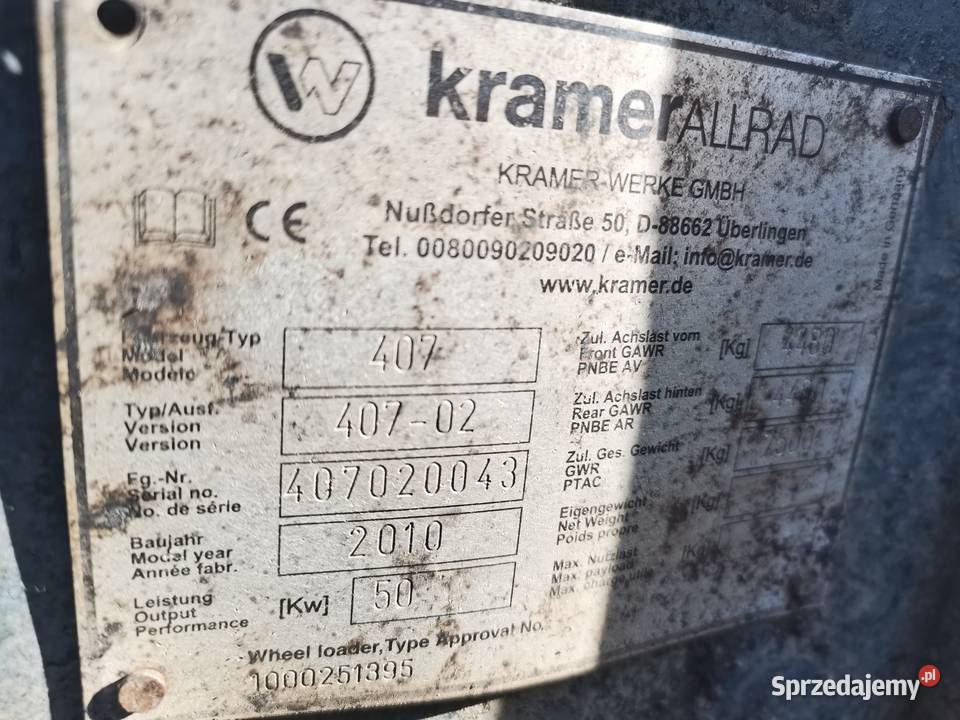 Kramer Allrad 2506 2010r PartsCzęści