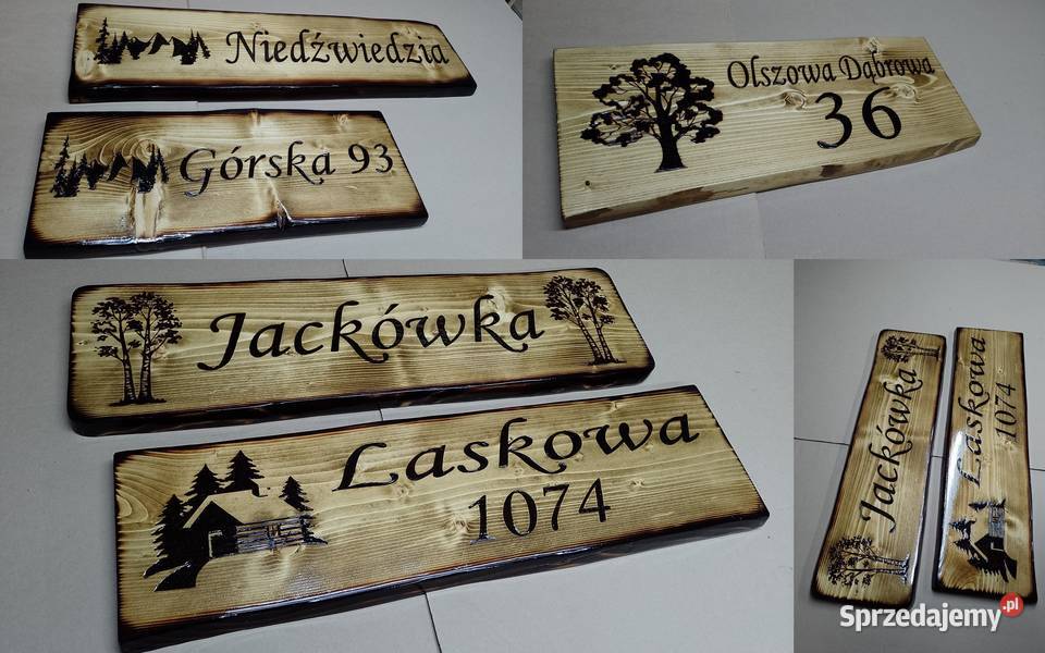 DESKA Z NAPISEM grawer na drewnie szyld małopolskie Roczyny