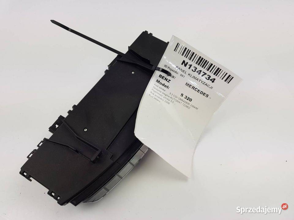 PANEL KLIMATYZACJI A2218704658 MERCEDES S 320 osobowe kujawsko-pomorskie Lipno