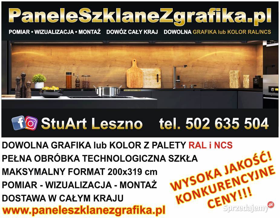 Panele szklane z grafiką Szkło hartowane z Leszno sprzedam