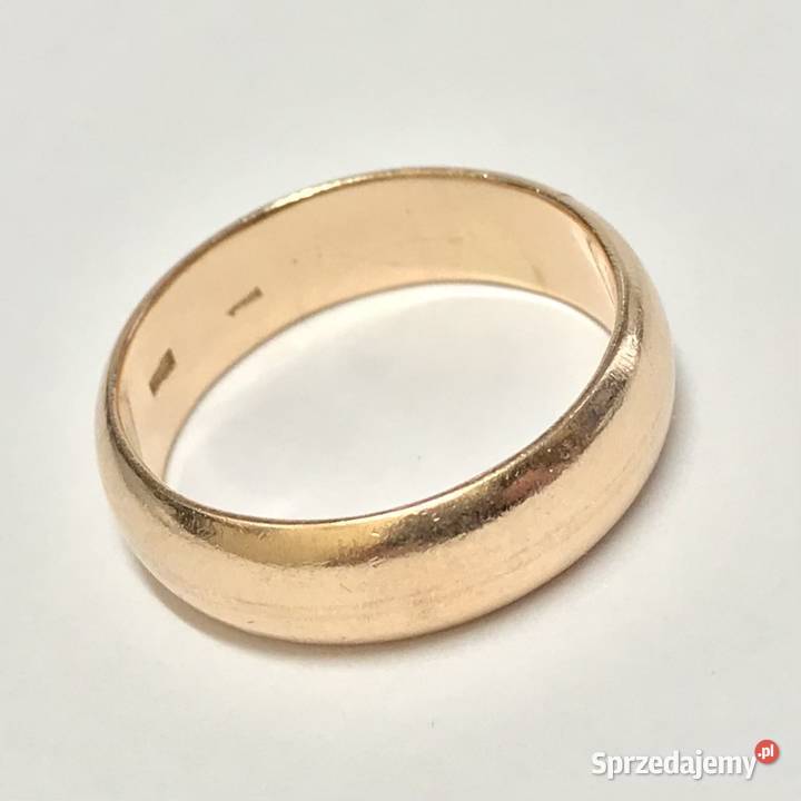 Złota OBRĄCZKA damska ŚLUBNA 14K cudna MASYWNA Pierścionki
