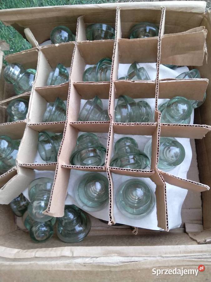 Izolatory Elektryczne Szklane Stare PRL Loft