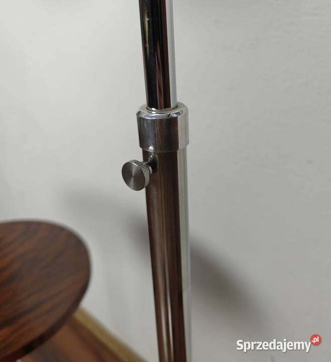 Lampa stojąca Art Deco Bauhaus Chrom orzech Warszawa