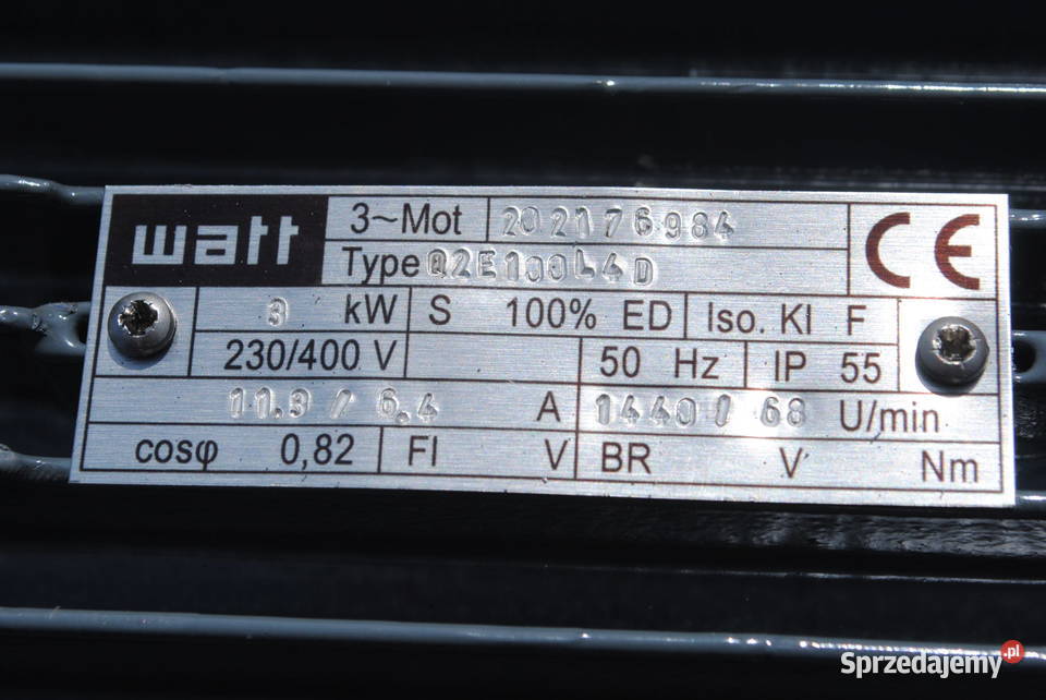 Motoreduktor kołnierzowy 3kw 68obrmin WATT lubuskie