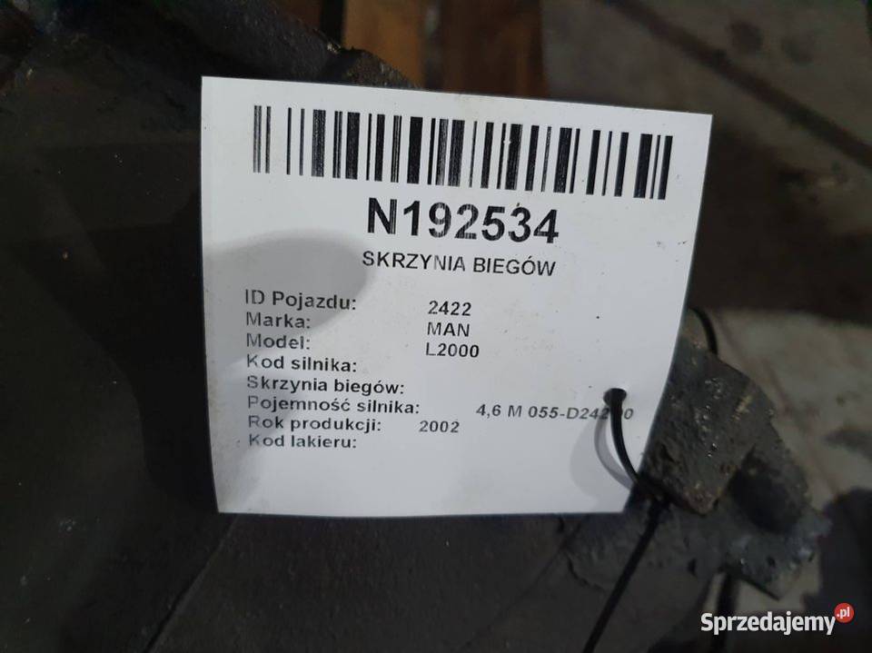 SKRZYNIA BIEGÓW MAN L2000 ECO LITE 6S850 Lipno sprzedam