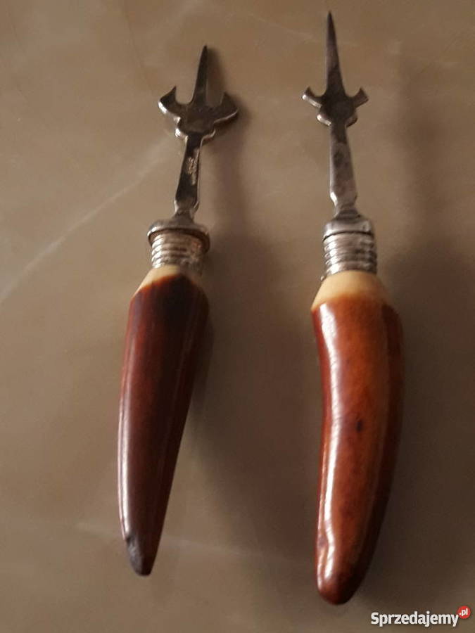 Antyczny zestaw srebro kość Anglia