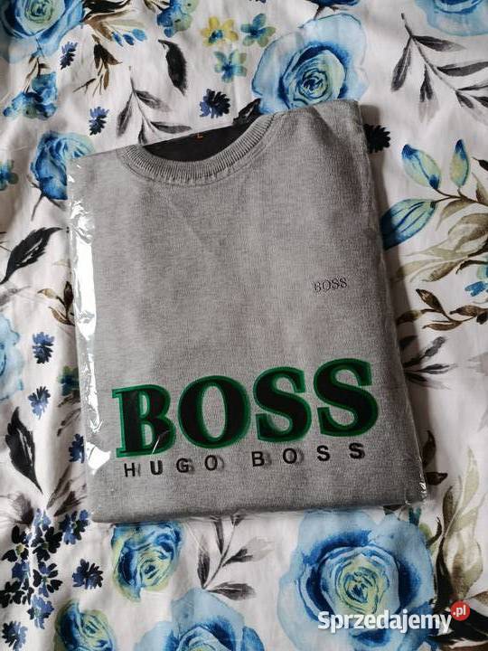 Sweter bawełniany Hugo Boss regular fit szary Białystok
