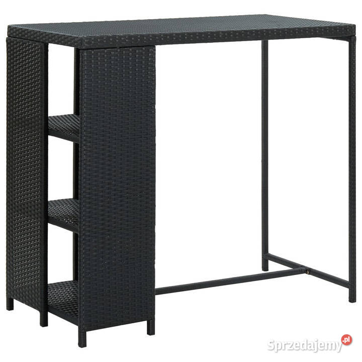 Stolik barowy z półką czarny 120x60x110 Stoły Warszawa