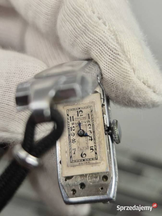 Zegarek vintage Bulova Tank Art Deco Ladies 1936 Antyki Chorzów