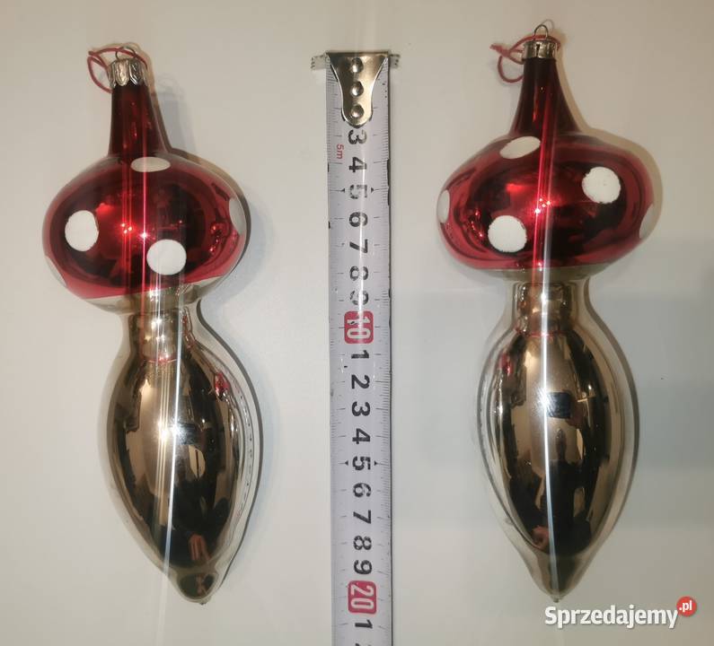 Bombki na choinkę PRL Pajacyki muchomory serca Porcelana i szkło Piastów