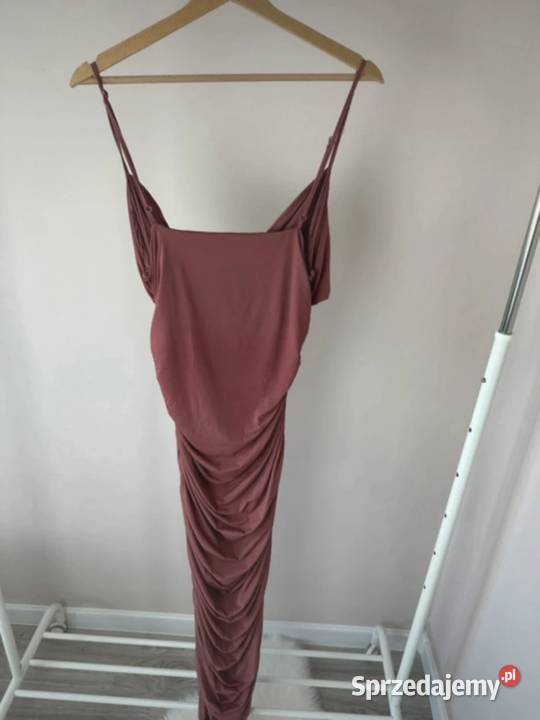 Shein sukienka długa maxi L 40 12 bordowa wesele Rozmiar 40(L)