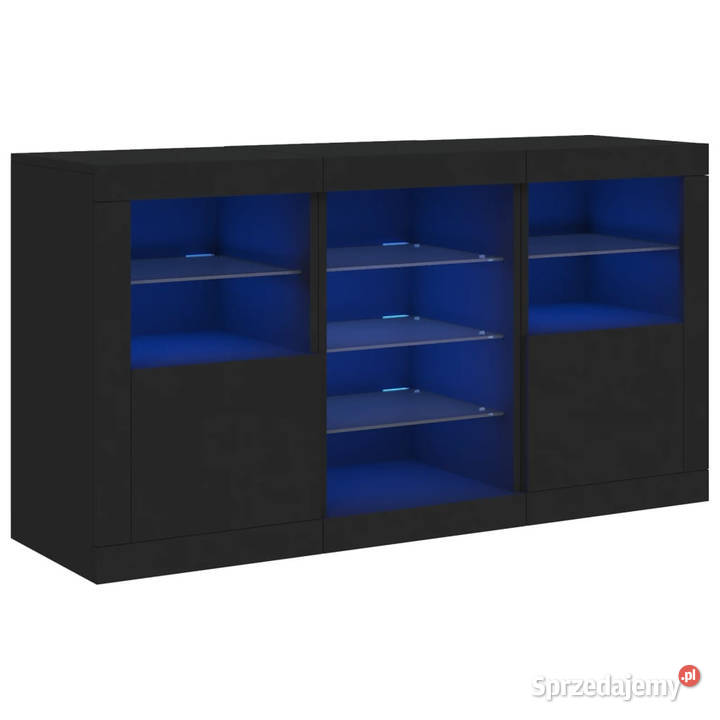 Szafka z oświetleniem LED czarna 123x37x67 Warszawa