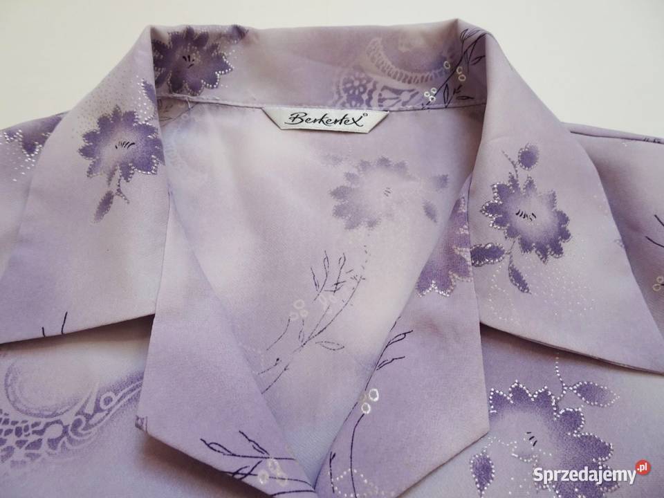 Berkertex Lawendowa srebrzona koszula 44 46 krótki Bluzki i koszule Nowy Sącz