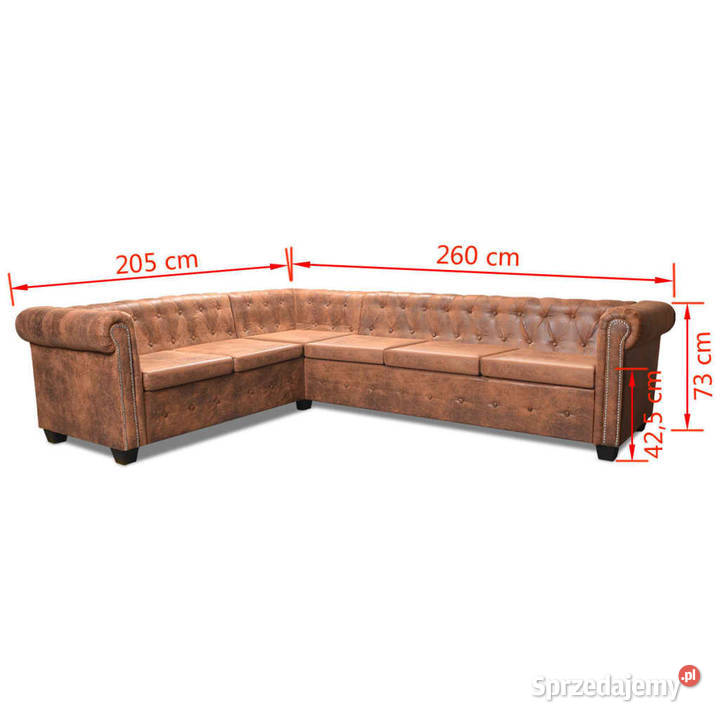 Sofa rogowa Chesterfield sześcioosobowa brązowa Sofy i kanapy Warszawa sprzedam