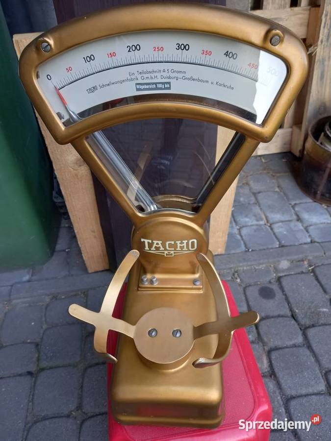Stara zabytkowa waga sklepowa firmy TACHO PRL Rawicz