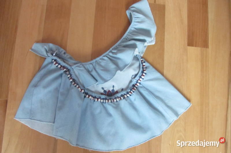 Zara bluzka hiszpanka haftowany jeans M 38 NOWA Zara Bluzki i koszule