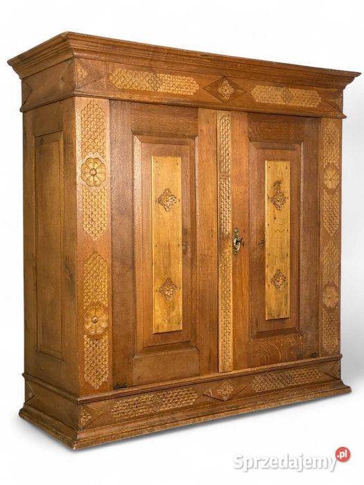 Stara rzeźbiona szafa dwudrzwiowa z litego zachodniopomorskie Gryfice sprzedam
