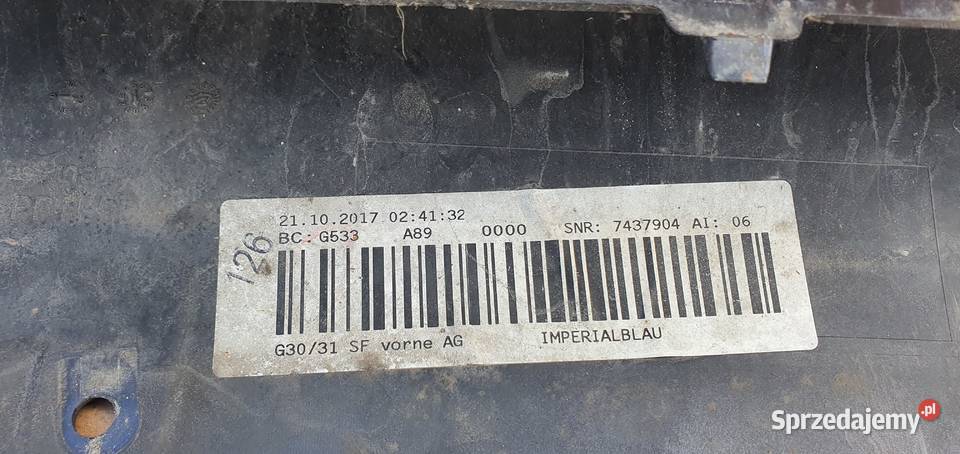 BMW 5 G30 G31 ZDERZAK PRZÓD PRZEDNI PDC Trzciel sprzedam
