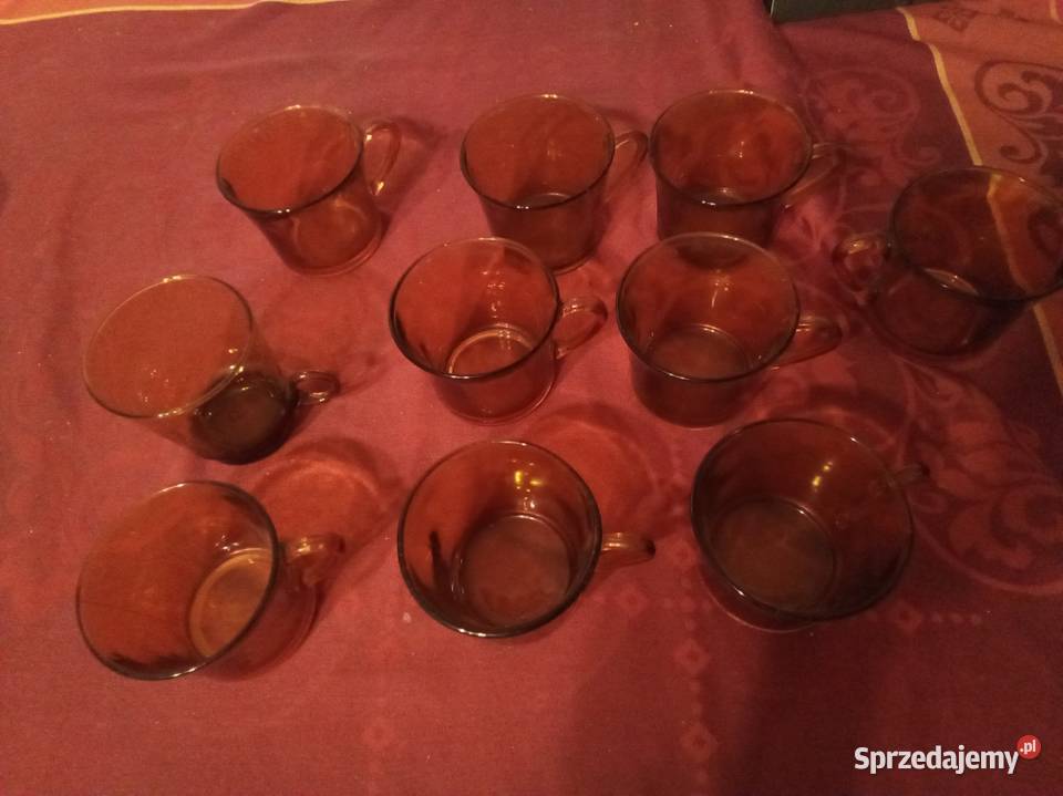 10 filiżanek pomarańczowych dwa talerzyki Warszawa