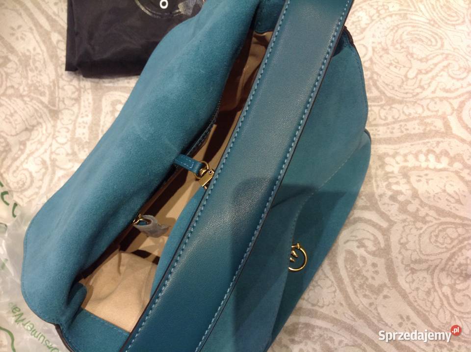 PINKO Torebka Zamszowa Damska j NOWA Skóra Nowa Sól