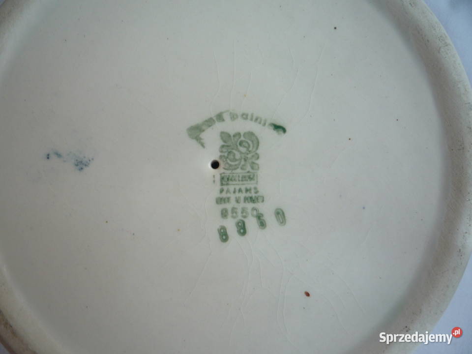 Fajans Włocławek Świecznik Sygnowany Nowy wielokolorowy