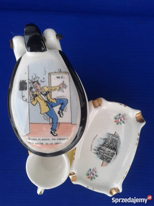 Ceramiczna popielniczka w kształcie toalety Skierbieszów