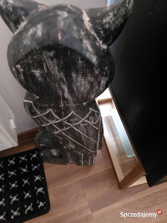 Sowa duża rzeźba drewno i mała Wrocław sprzedam