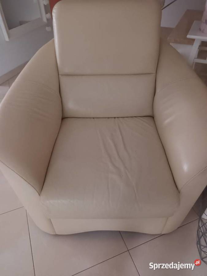 Kanapa sofa rozkładana skóra I 2 fotele skóra Wiry