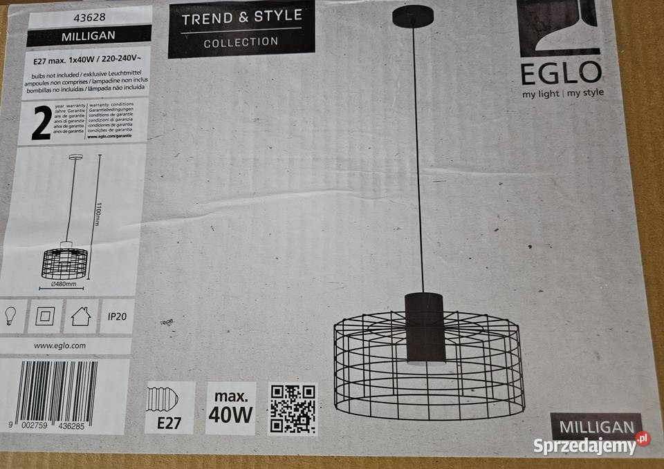 Lampa wisząca Milligan firmy oświetleniowej Eglo Kowal