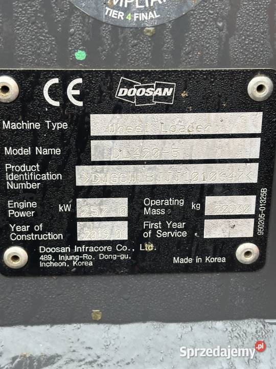 Ładowarka czołowa Doosan DL5059C 2021 Pozostałe Ropczyce