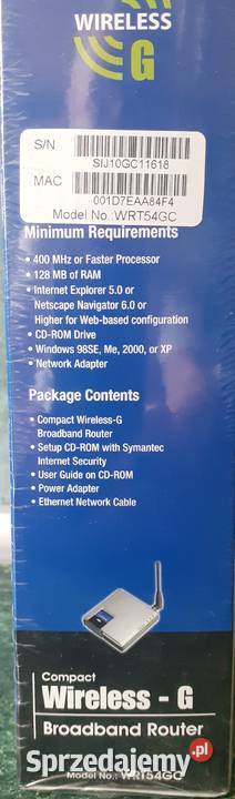 Linksys WirelessG Router WRT54GC z osprzętem router