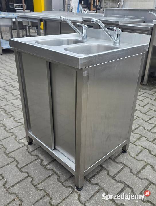 Zlew 2 Komorowy z Szafką Drzwi Suwane 656085