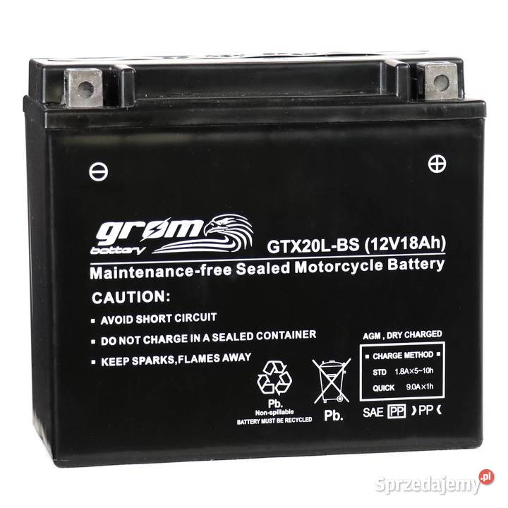 Akumulator motocyklowy GROM GTX20LBS YTX20LBS Toruń