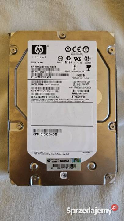 Dysk HDD HP EF0300FARMU SAS 300gb 2 sztuki 15000 dolnośląskie Wrocław