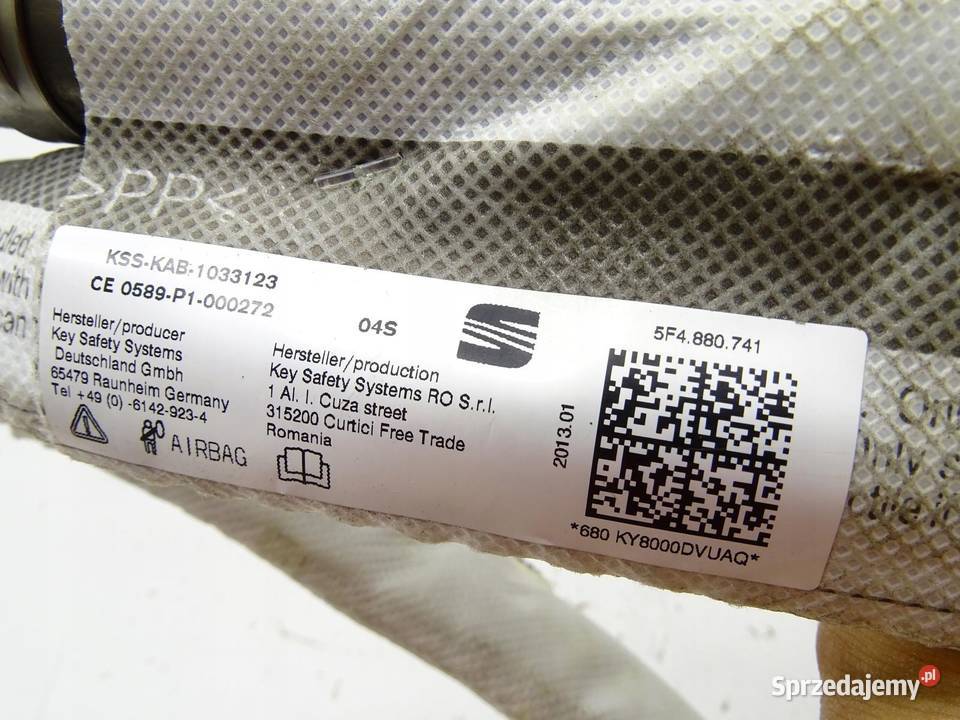 KURTYNA POWIETRZNA AIRBAG LEWA SEAT LEON III 5D osobowe
