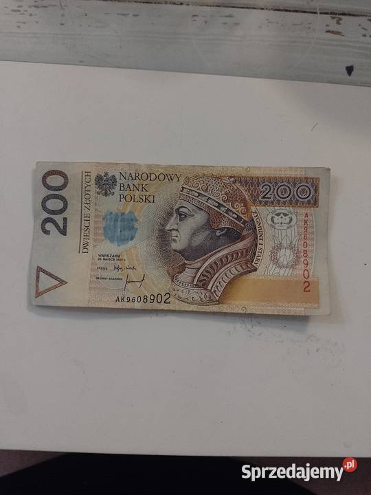 Banknot 200 1994 rzadka seria AK śląskie