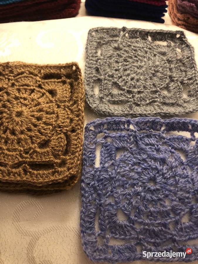 Kwadraty babunina szydełku plednarzutapoduszka Zegrze