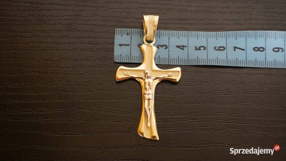 Piękny Złoty krzyżyk Precyzyjnie wykonany Krzyż Warszawa