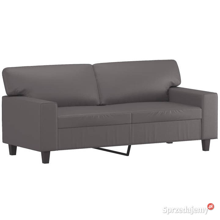 2osobowa sofa z poduszkami szara 140 sztuczna Warszawa